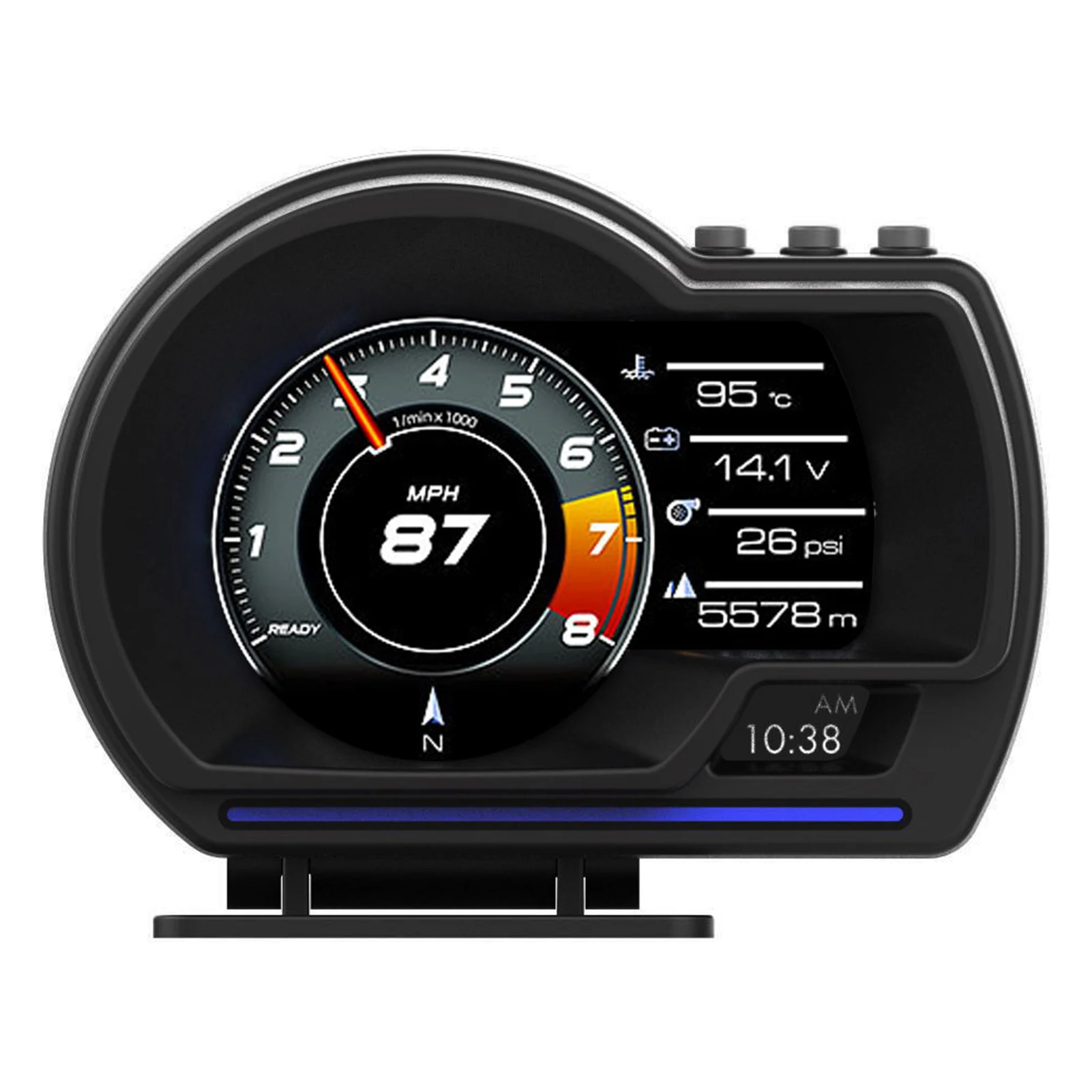 Digitaler Head-Up-Displayer, OBD2 + GPS, Geschwindigkeitswarnung, Head-Up-Display, intelligentes Messgerät