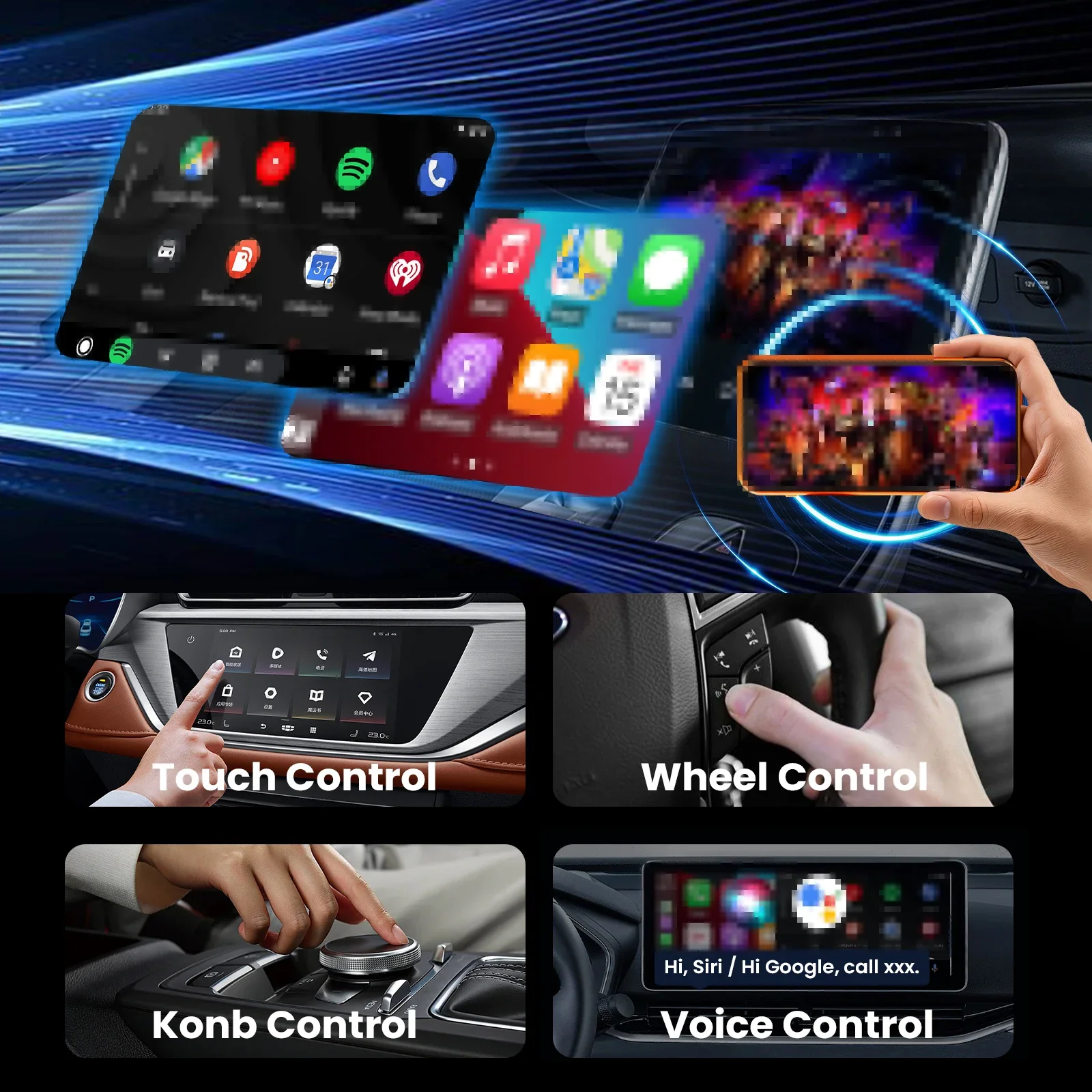 CarRocket Intelligente Autosysteme 4-in-1 Kabelloser CarPlay-Adapter – Bild 4