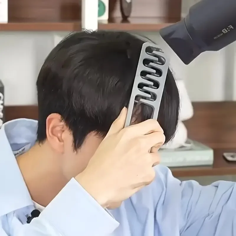 Volumen-Gebender Breitzahnkamm Texturierter Stylingkamm Korea-Stil – Bild 2