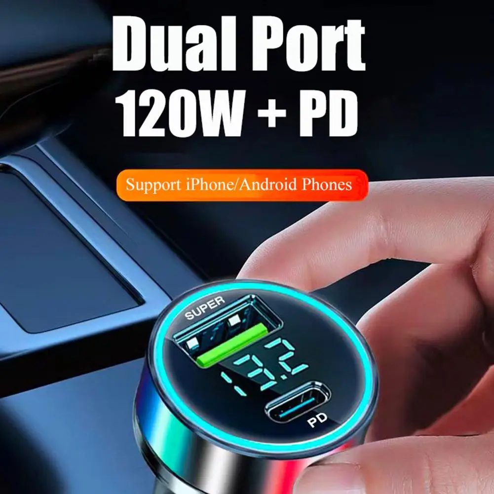 Autoladegerät 120 W USB + PD 20 W Dual Ports Superschnelles Laden – Bild 5