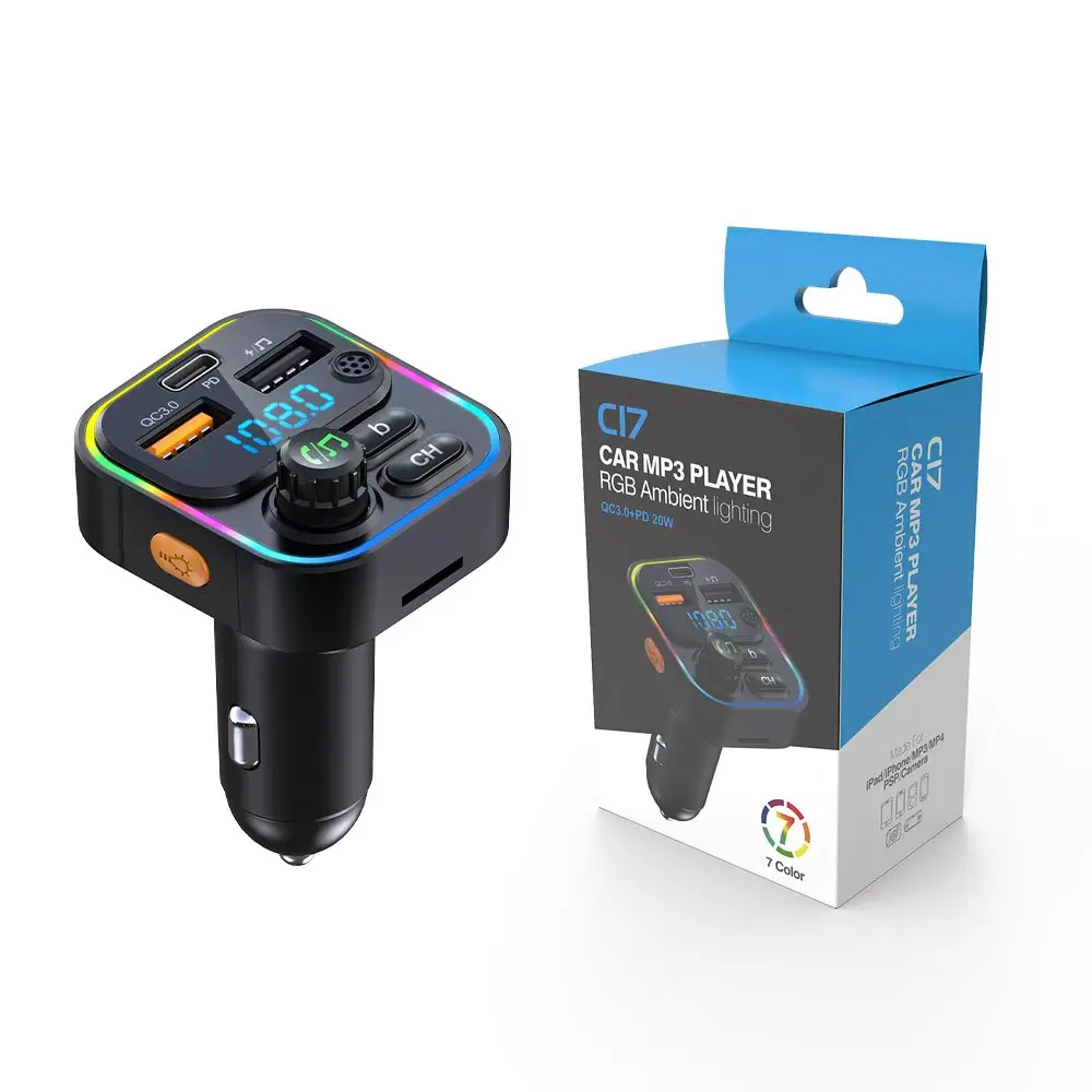 FM Sender Bluetooth 5,3 Freisprecheinrichtung Auto AUX Radio Modulator MP3 Player mit PD20W QC3.0