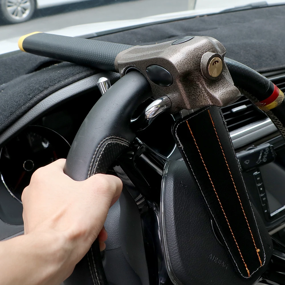 Auto Lenkrad Schloss Anti-Diebstahl Schutz Innen Schlösser Sicherheit – Bild 2