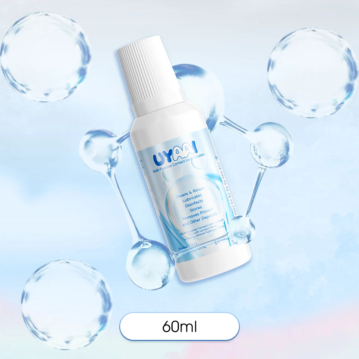 UYAAI 60ML/120ML Kontaktlinsenflüssigkeit Pflegelösung Linsenreiniger – Bild 2