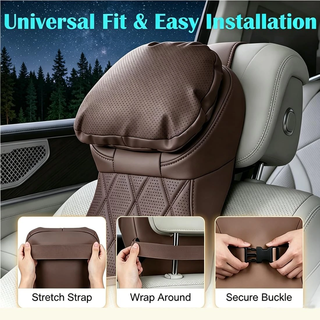 Universelles Auto-Kopfstützenkissen für Nackenstütze 100% – Bild 6