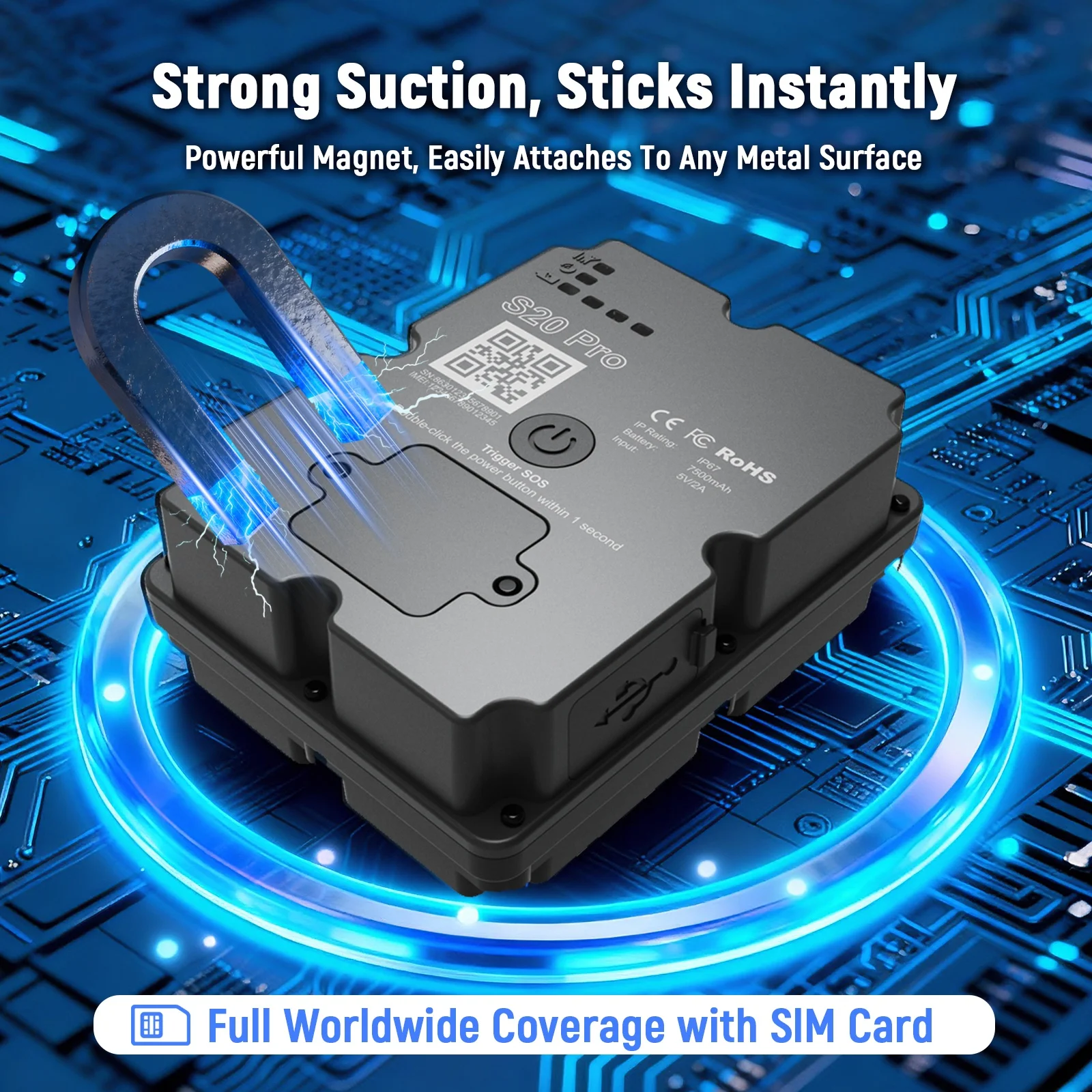4G GPS-Fahrzeug-Tracker, 7500 mAh, IP67, wasserdicht, 160 Tage lang – Bild 4
