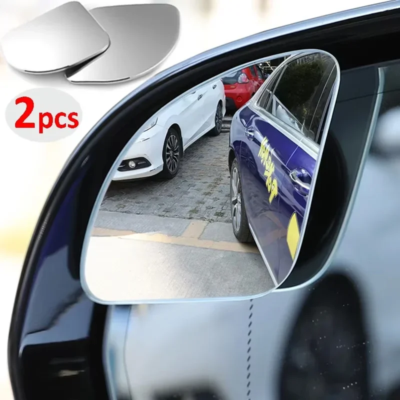 Autospiegel Weitwinkel Toter Winkel Spiegel 360 ° Einstellbare Hilfsrückseite HD rahmenlos klein (2 Stück)