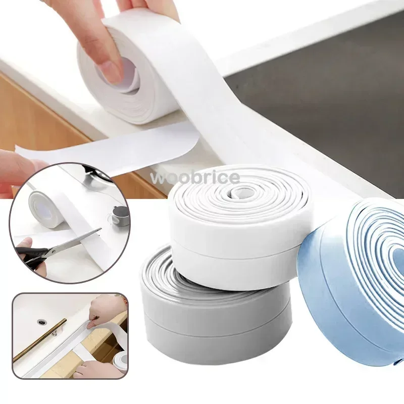 1 Rolle PVC-Dichtungsstreifenband für Badezimmer, Bad, Toilette – Bild 2