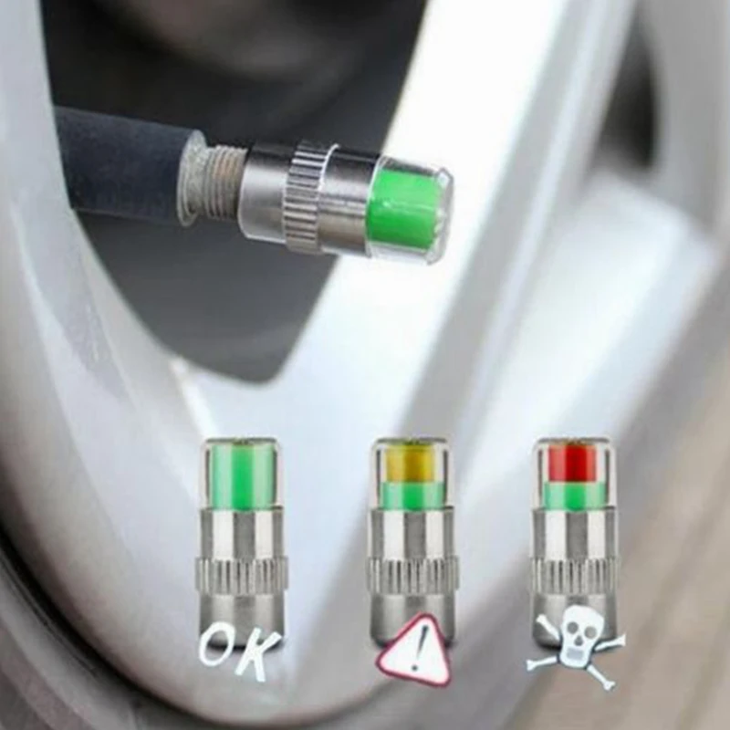 Autos Reifen Luftdruck Monitor Alarm 4 Teile/satz Anzeige Reifen Ventil Kappe Gauge Auto Zubehör Auto Reifen