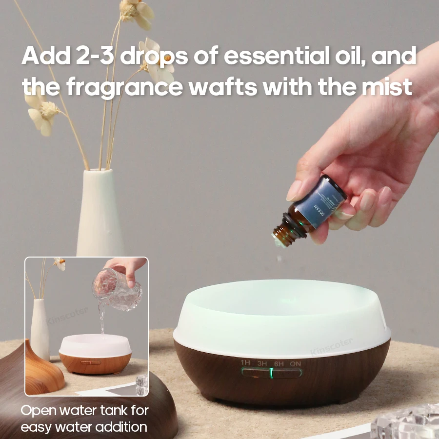 Holzmaserung Aromatherapie-Diffusor USB-Luftbefeuchter – Bild 5