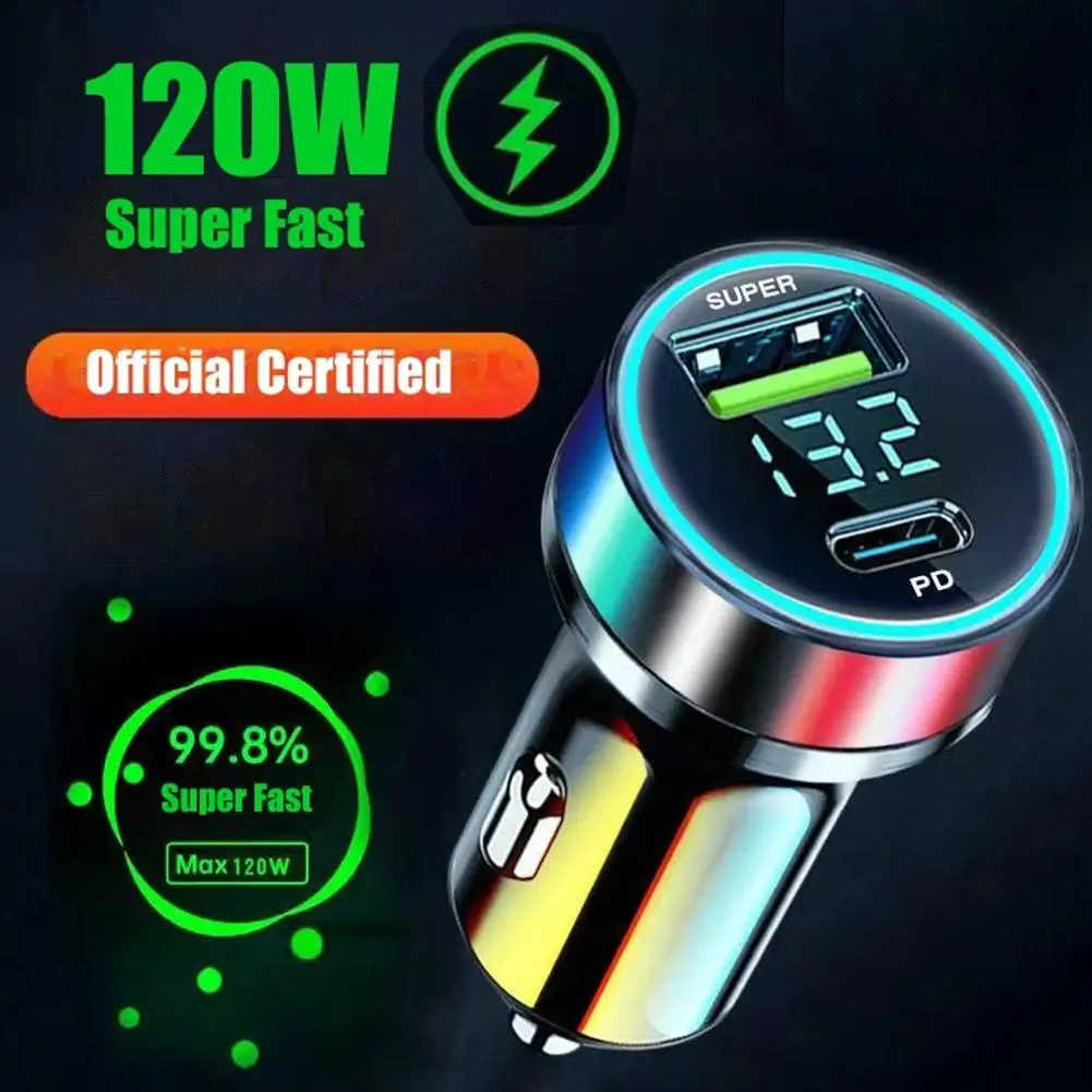 Autoladegerät 120 W USB + PD 20 W Dual Ports Superschnelles Laden – Bild 4