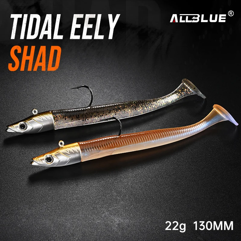 ALLBLUE Tidal Eely Shad 13cm 22g Weicher Aal-Angelköder Paddle Tail – Bild 4