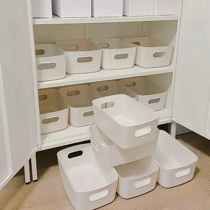 Große Kapazität Lagerung Box mit Abdeckung Haushalt Kunststoff Spielzeug Lagerung Korb Snack (10 Stück)