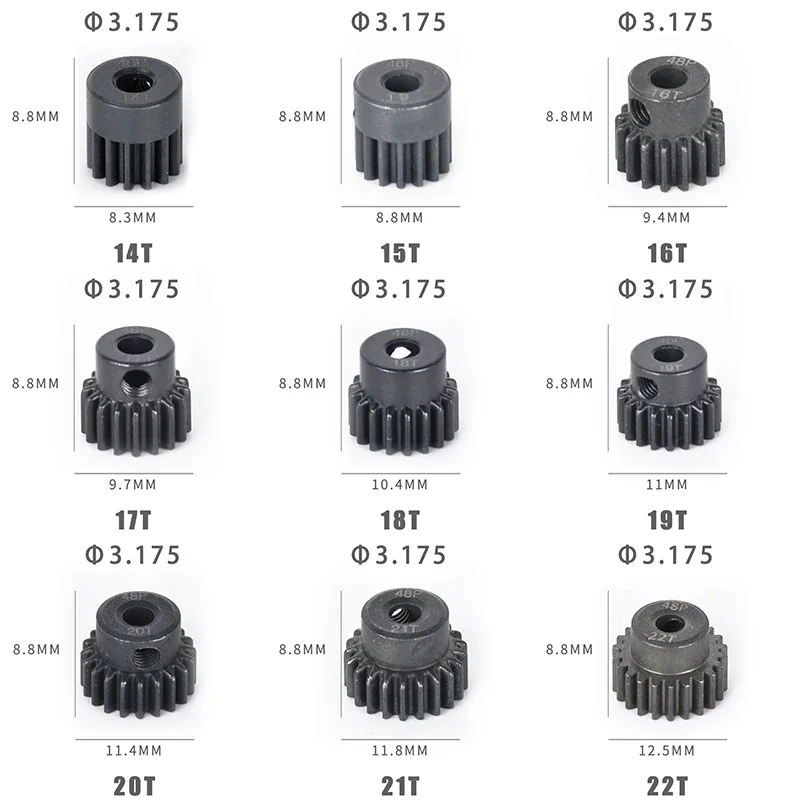 48P Harden Metall Motor Getriebe Ritzel 3,175mm 14T 15T 16T 17T 18T – Bild 4