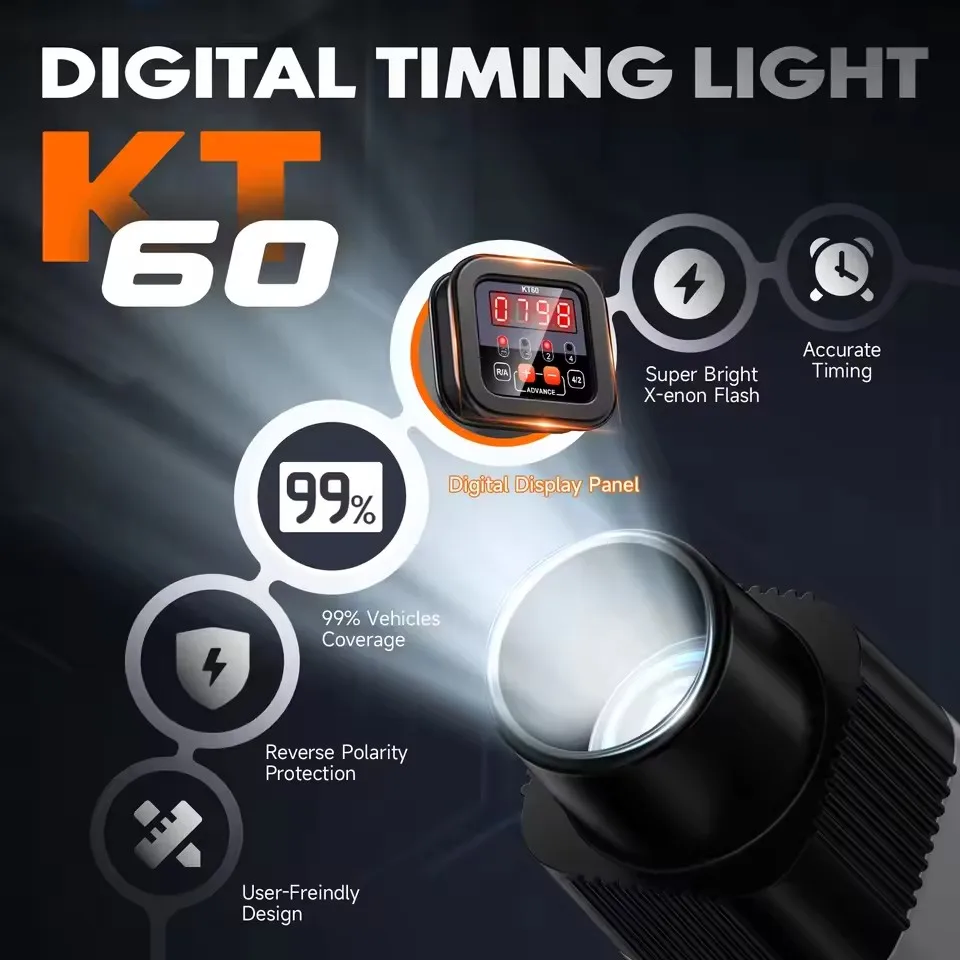 KZYEE KT60 Auto Digital 2 & 4 Takt Benzin Motor Timing Licht 12V Auto – Bild 3