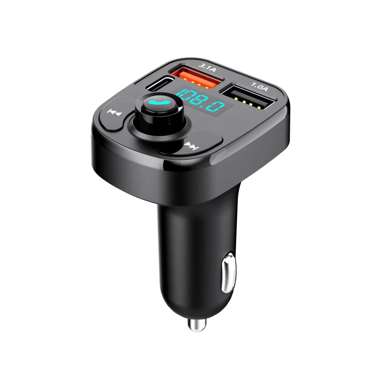 Bluetooth 5.0 Auto FM-Transmitter Aux Freisprecheinrichtung Kabelloses Auto-Kit MP3-Modulator Player