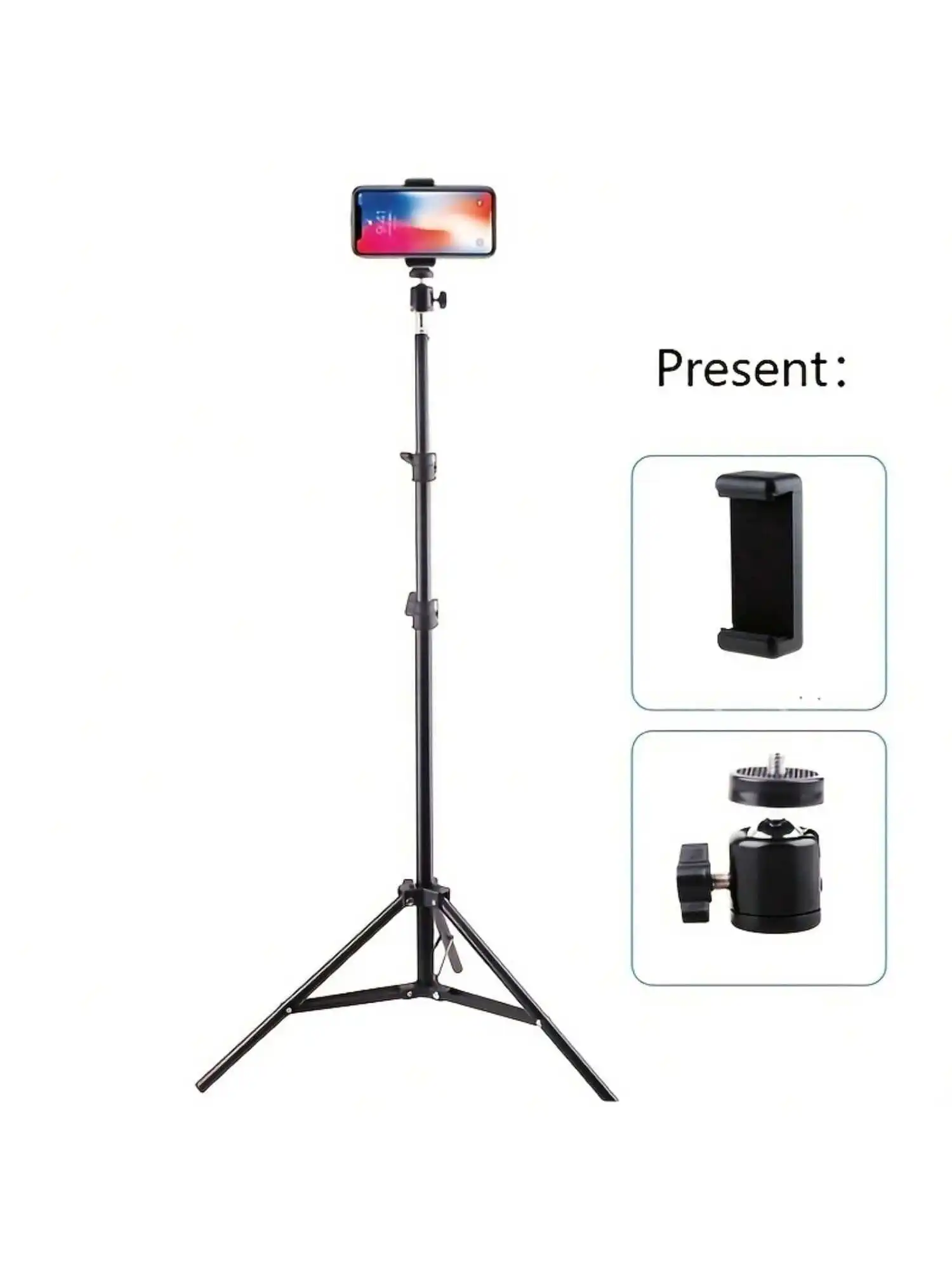 63-Zoll mit faltbarem Stativ und Telefonhalterclip 160,02 cm Multifunktionsstativ, Stativ für Telefon