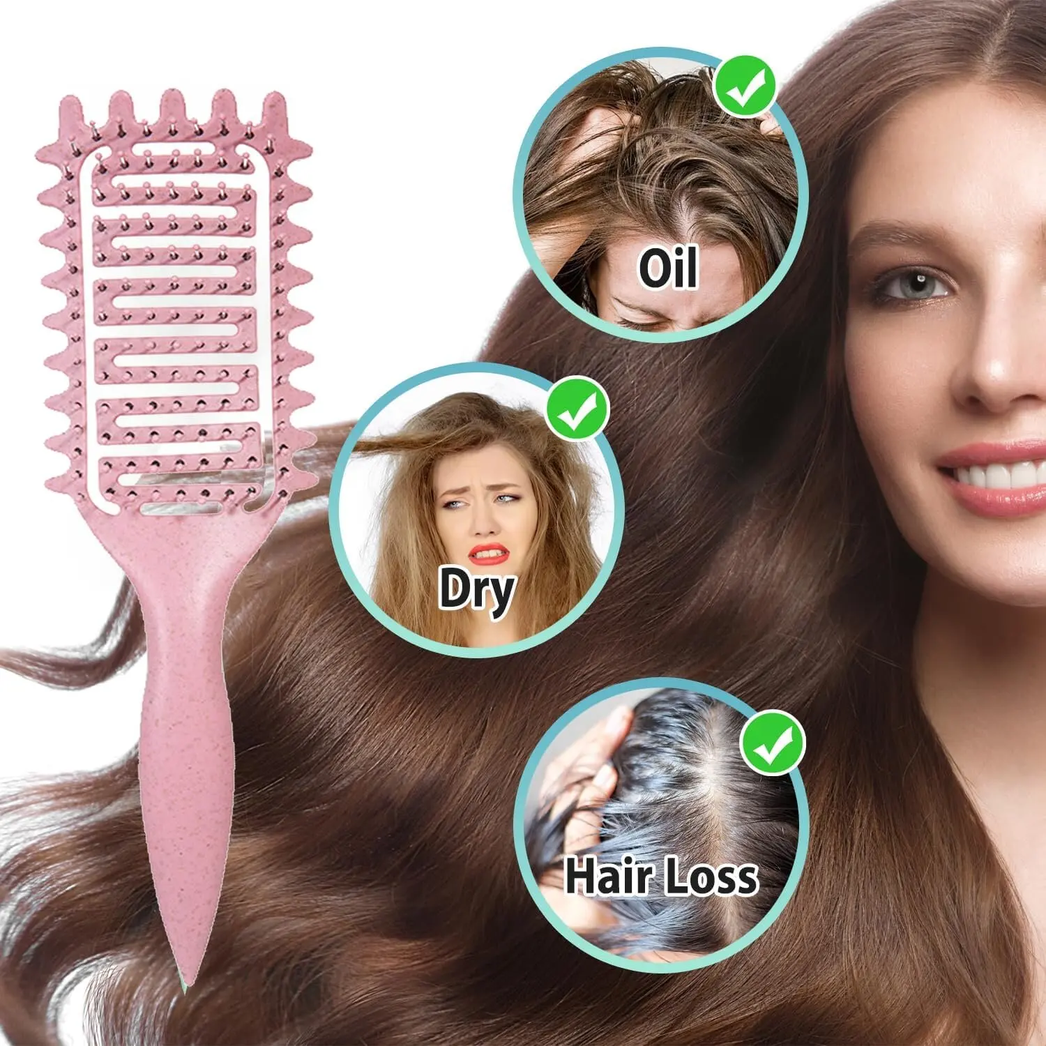 3-in-1-Locken definieren Styling-Bürste, aushöhlen, entwirrende – Bild 6