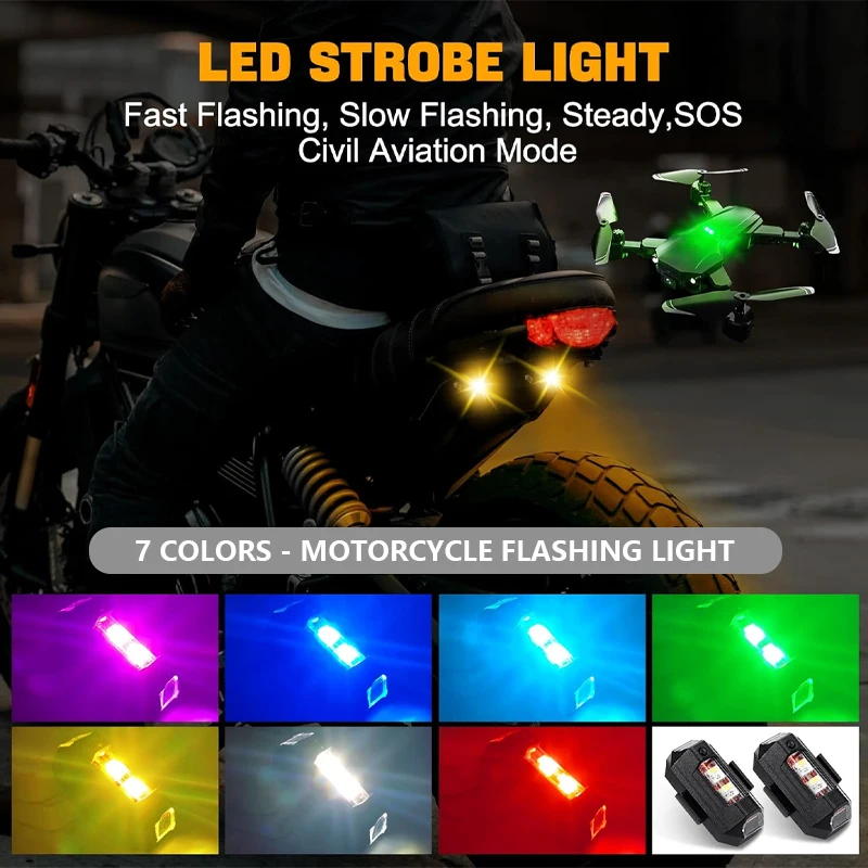 Universal Strobe Licht für Motorrad USB Auto Warnung Lampe LED – Bild 3