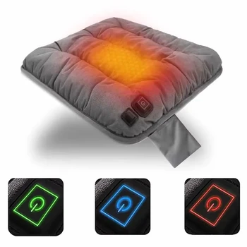 12V USB Elektrisch Beheiztes Sitzkissen mit Einstellbarer Temperatur, Graphen-Plüsch Autositzkissen