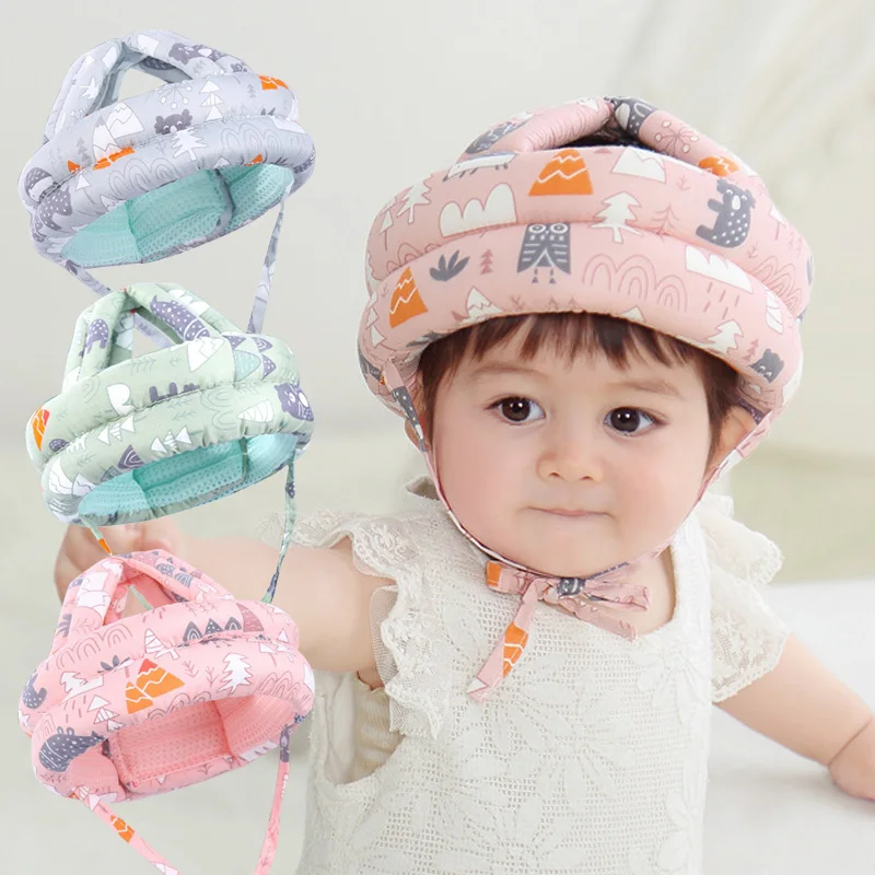 Säugling Kleinkind Cartoon Mesh Schutzhelm Baby Kinder Kopfschutz Hut zum Gehen Krabbeln Kinder lernt laufen