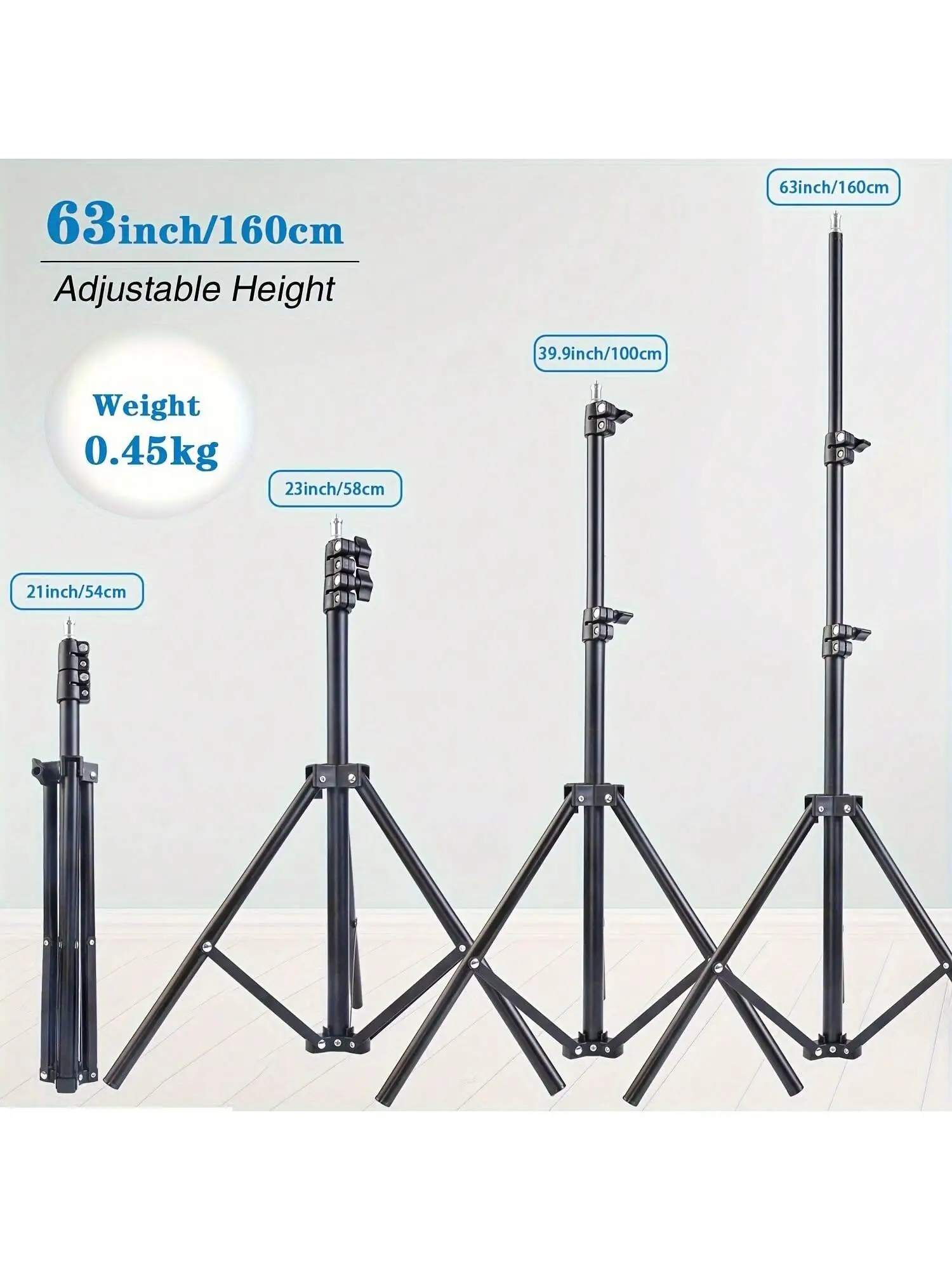 63-Zoll mit faltbarem Stativ und Telefonhalterclip 160,02 cm – Bild 5