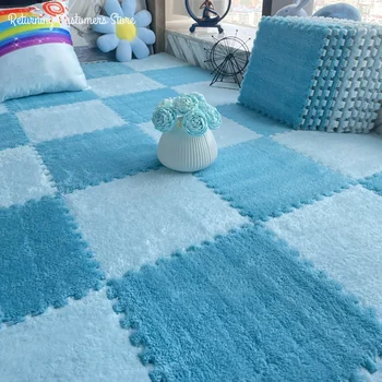 30*30CM Weiche Plüsch Kinder Teppich Spielen Matte Puzzle Teppich Warme Playmat Ineinandergreifende Übung