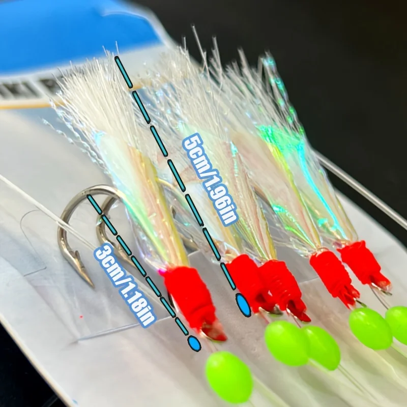 TAKBAS 1/3/5 Packungen Sabiki Rigs Salzwasser, Fischhaut – Bild 5
