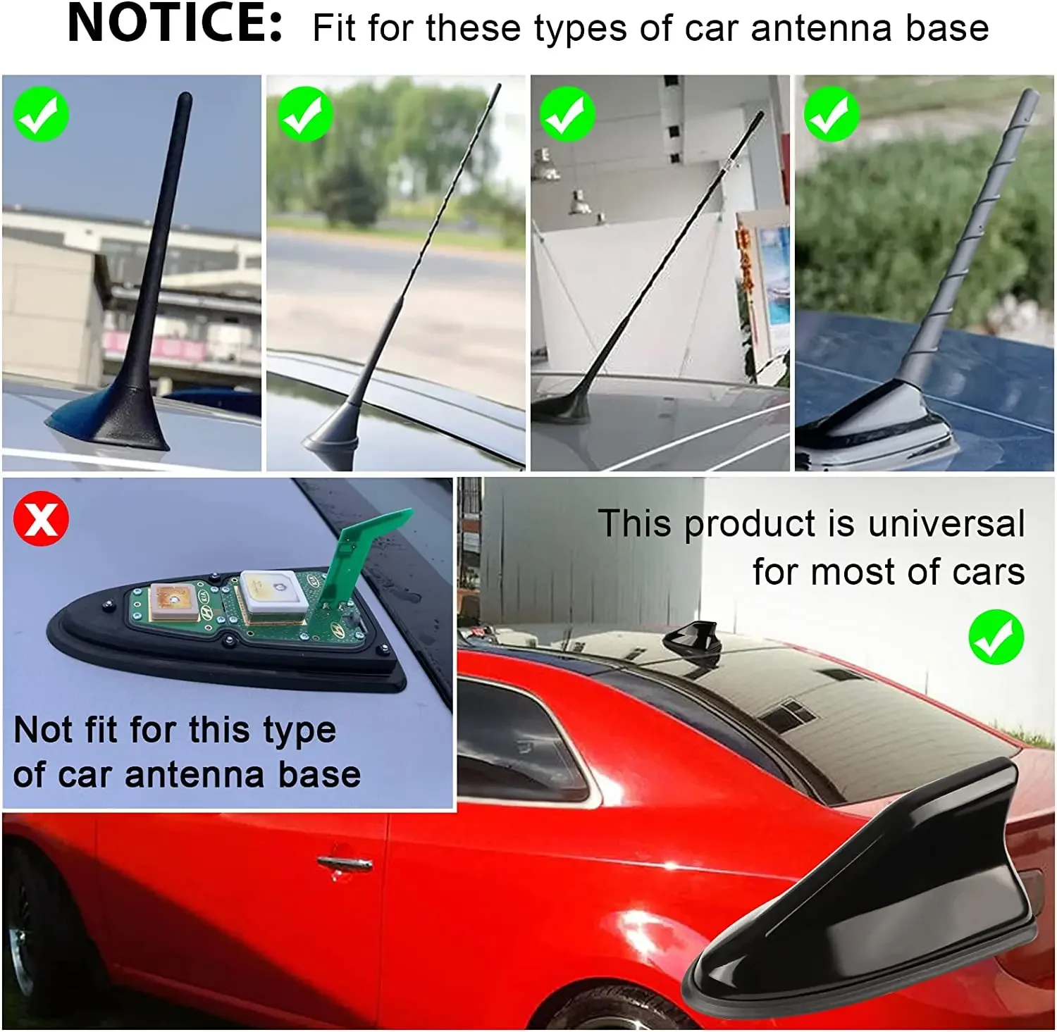 Auto Dach Shark Fin Antenne Topper Ersatz Auto Radio fm Antenne Signal – Bild 6