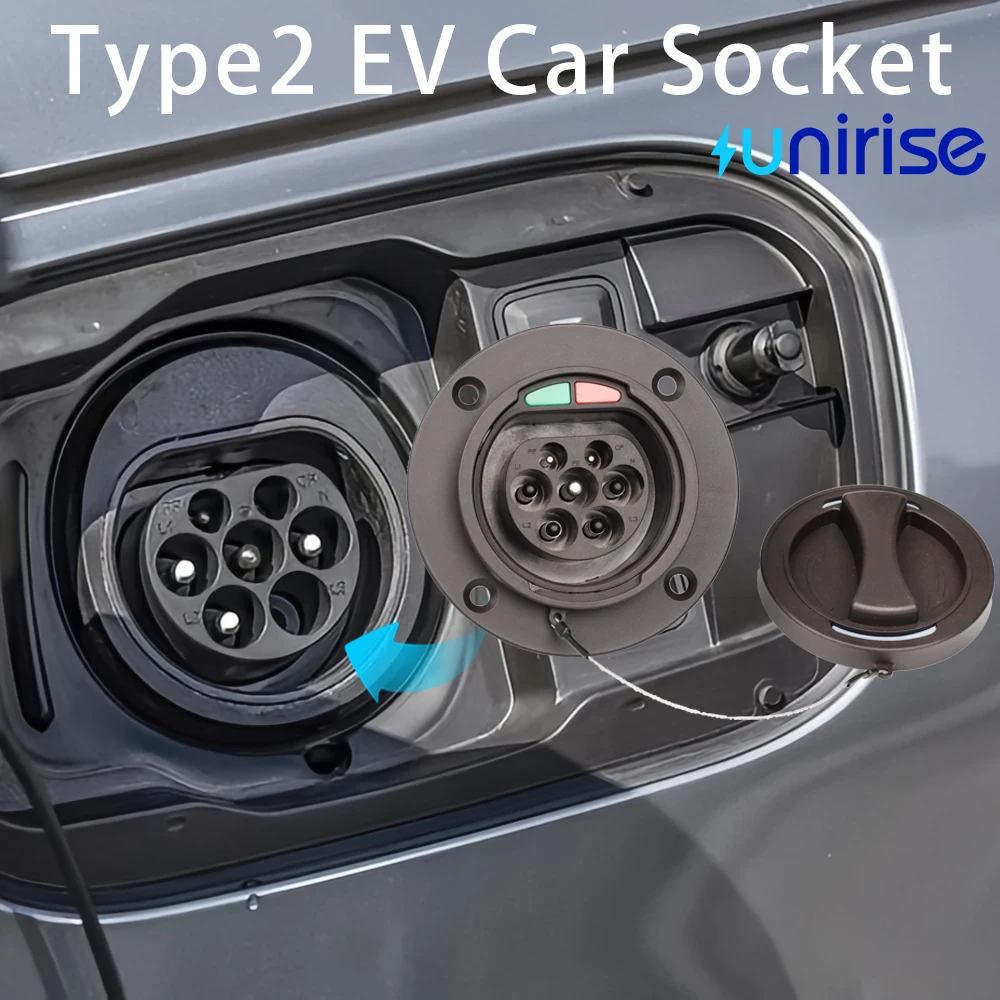 Typ2 EV-Ladebuchse 16A 32A 7KW Ein- oder Dreiphasig mit 0,5M Kabel IEC – Bild 2