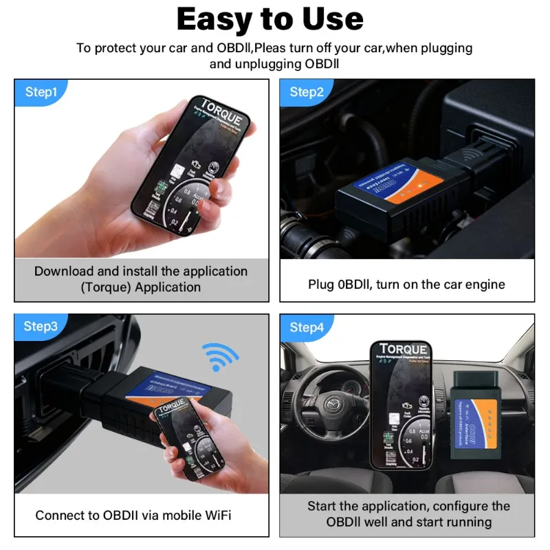 OBD2-Scanner ELM327 Auto-Diagnosegerät Codeleser-Tool V1.5 WIFI – Bild 3