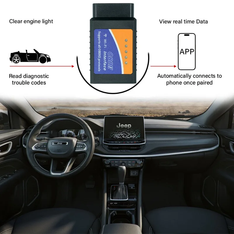 OBD2-Scanner ELM327 Auto-Diagnosegerät Codeleser-Tool V1.5 WIFI – Bild 4