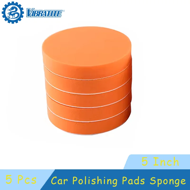 5 Zoll (125mm) Auto Polierpads Schwamm Polieren Wachsen Pad Kit Werkzeug für Auto Polierer Puffer (5 Stück)