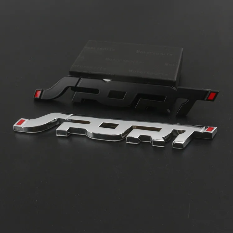 Auto Zubehör Aufkleber Styling Metall 3D Chrom Schwarz Auto Kofferraum – Bild 6