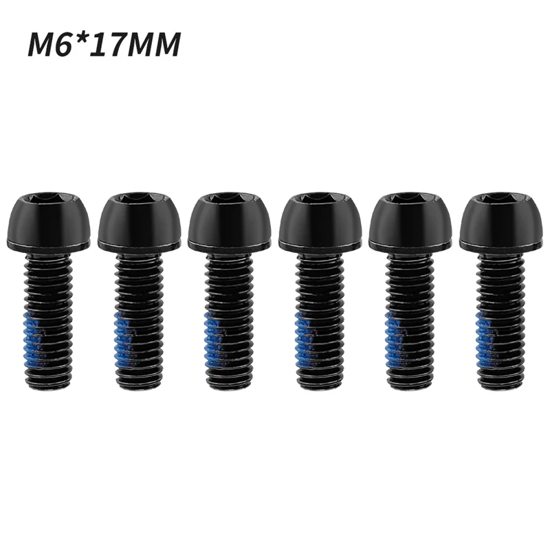 MUQZI 6 Stück M6 x 17 mm Scheibenbremssattelschrauben Fahrradvorbauschraube MTB Kurbelarmschraube
