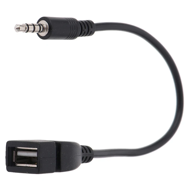 3,5 mm schwarzes Auto-AUX-Audiokabel auf USB-Audiokabel – Bild 2