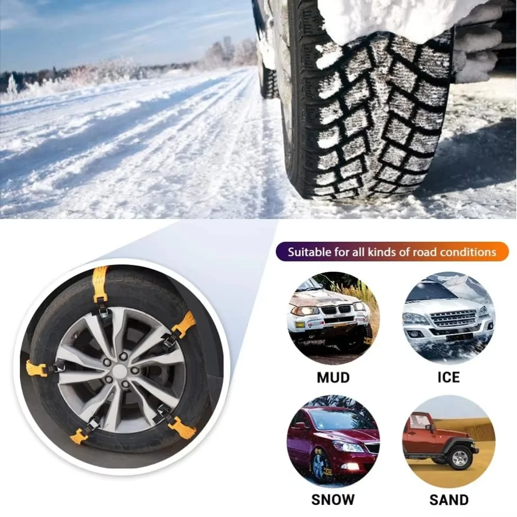 Universal-Schneeketten für Autos, TPU-Radsicherungsketten (10 Stück) – Bild 3