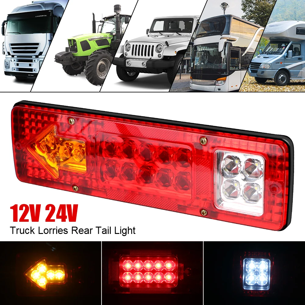 19LED Rückleuchten Rückfahr Stop Brems Anzeige 12V 24V Für Anhänger – Bild 3