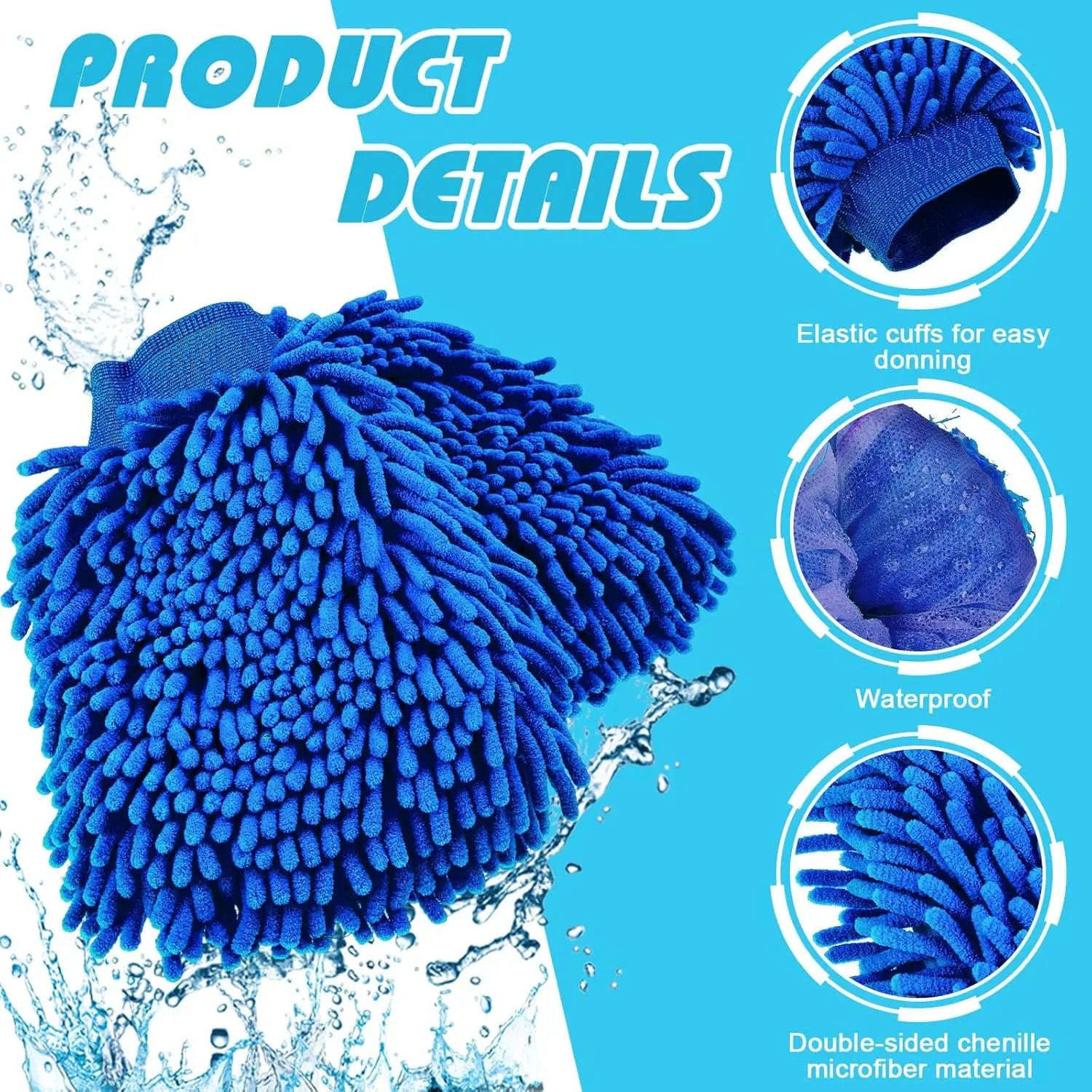 Auto Waschen Mikrofaser Chenille Auto Waschen Schwamm Pflege Waschen – Bild 2