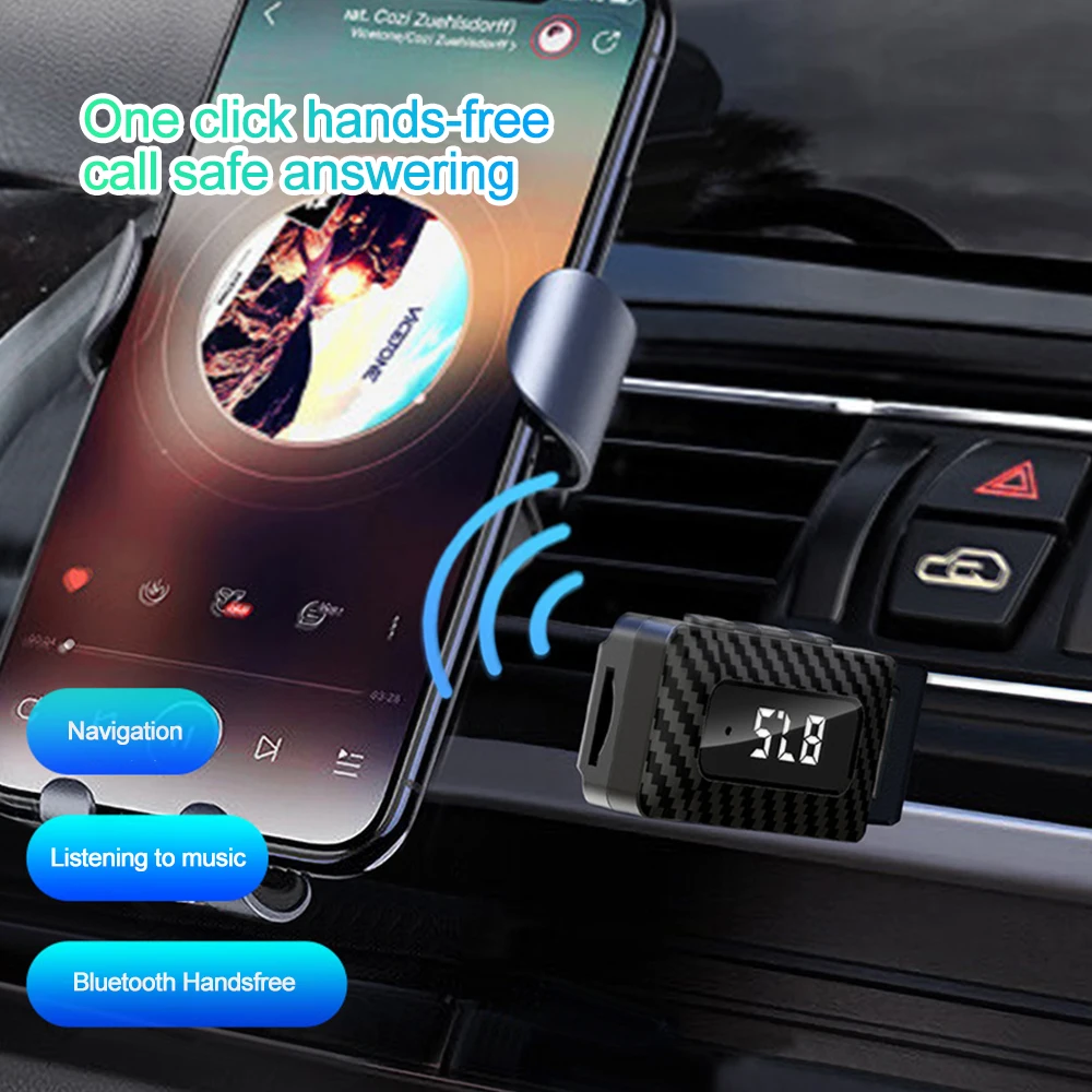 Auto Bluetooth 5,3 FM Sender Empfänger Freisprechen Anruf Mini USB – Bild 3