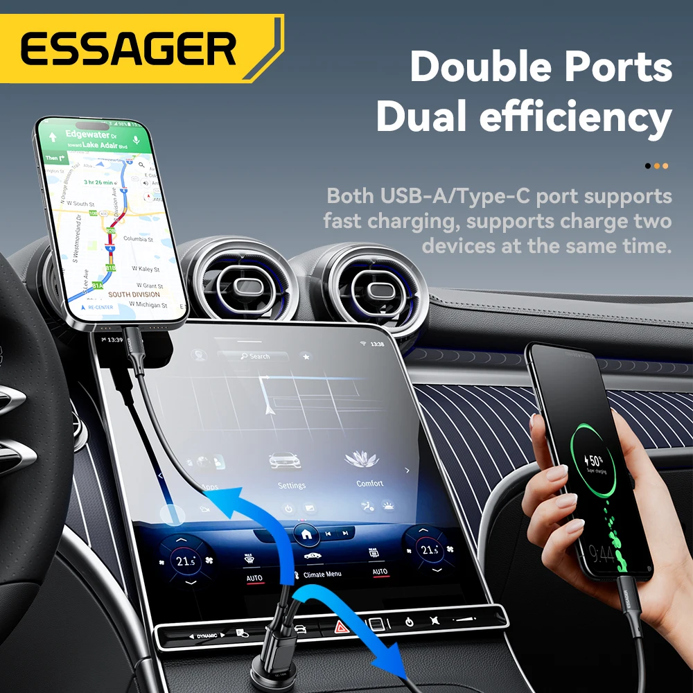 Mini Auto-Ladegerät 45 W mit USB-C, PD 3.0 und QC 3.0 – Bild 3