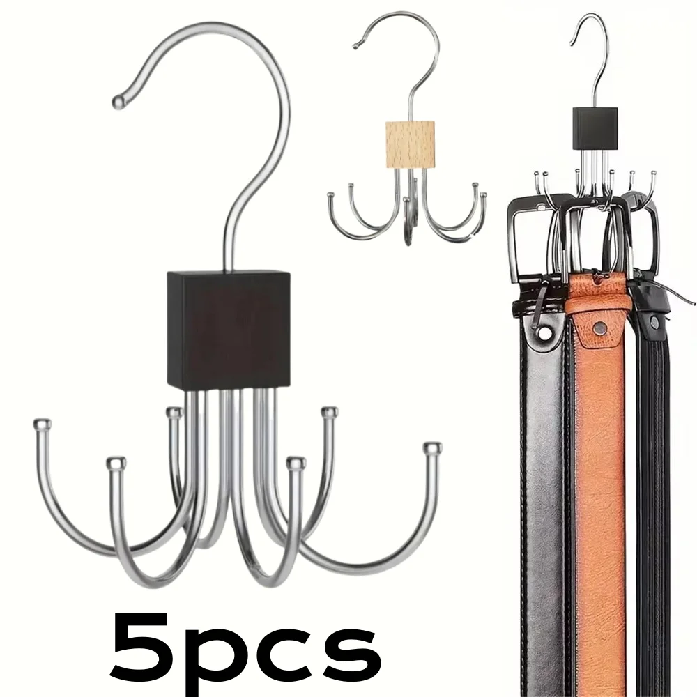 360° ° Rotierenden Lagerung Aufhänger Haken Multi-Klauen Tasche Metall Gürtel Rack Holz Organizer Für Bhs