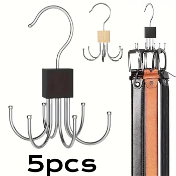 360° ° Rotierenden Lagerung Aufhänger Haken Multi-Klauen Tasche Metall Gürtel Rack Holz Organizer Für Bhs