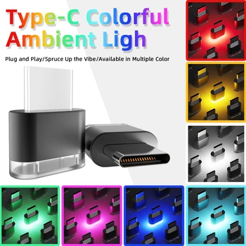 Typ-C Auto Innen Umgebungs Atmosphäre Licht LED Signal Lichter Auto Lesen Lampe Dekorationen Auto Innen
