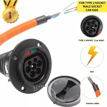 Typ 2 Männlichen Buchse mit Kabel für Elektrische Fahrzeug Auto seite Ladegerät IEC 62196 Typ 2 Buchse EV