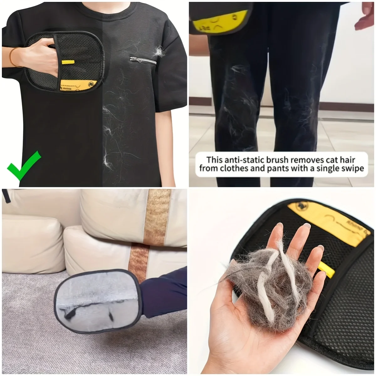 Pet Haar Entfernung Handschuhe Pinsel Werkzeug Entferner Katze Hund – Bild 6