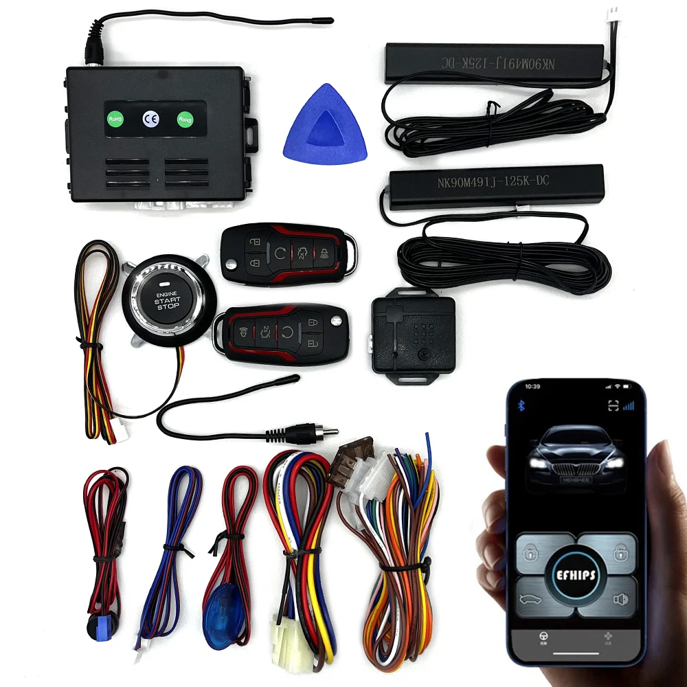 Schlüsselloses Autostart-System mit Zentralverriegelung, Komplettes Fernstart-/Stopp-Zubehörset