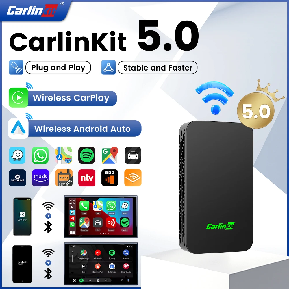 2026 CarlinKit 5.0 2Air Wireless Android Auto Box Tragbarer CarPlay Wireless Dongle für Autoradio