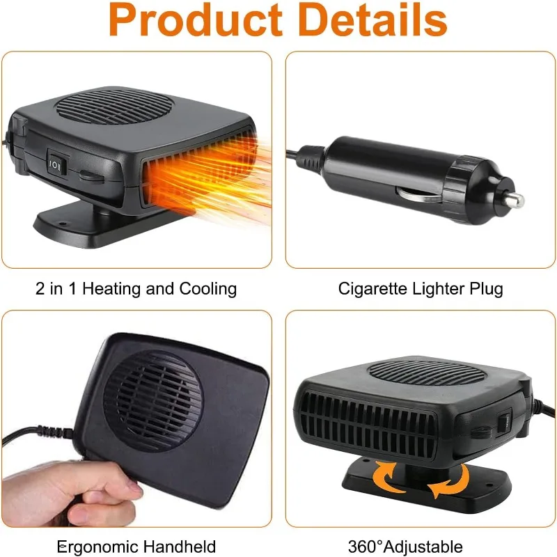Auto Heizung 12V/24V 150W 200W Tragbare Auto Heizung Fan 2 IN 1 – Bild 5