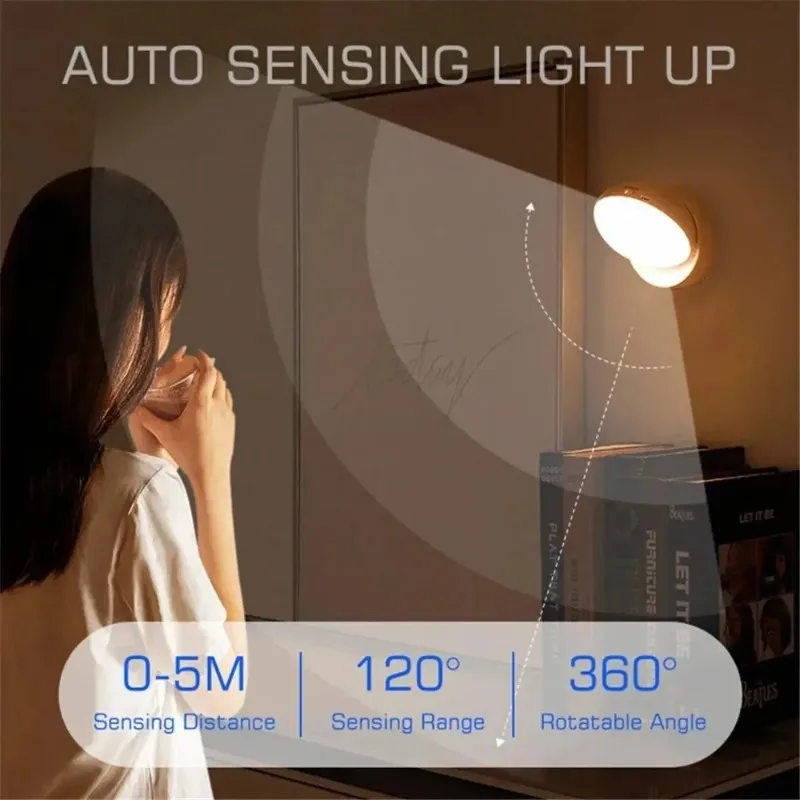 LED-Nachtlicht, USB-Aufladung, intelligente menschliche Induktion – Bild 3