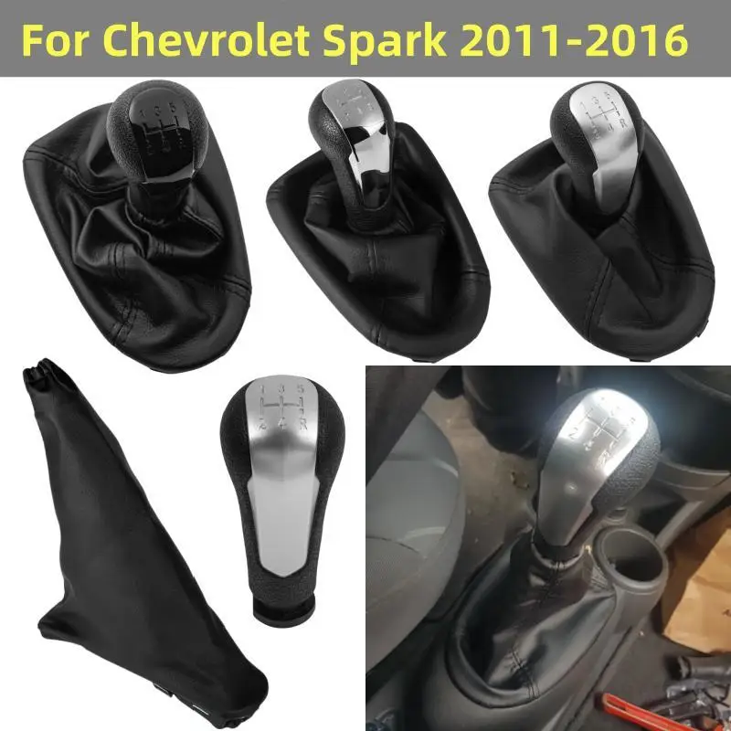 5/6-Gang Schaltknauf mit Schaltmanschette und Handbremshebel-Abdeckung für Chevrolet Chevy Spark 2011 2012